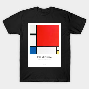 Composition with Red, Blue, and Yellow with text T-Shirt